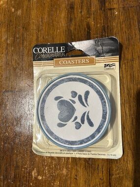 Corelle Coordinate Blue Hearts Coasters